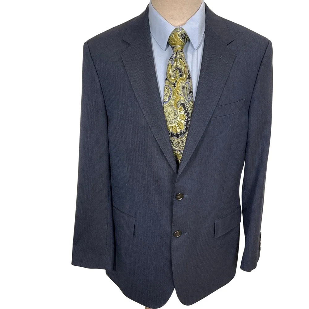 J. Crew Ludlow Blazer‎ Mens 44R Blue Black Flecked Slim Fit 4 Season Wool Jacket